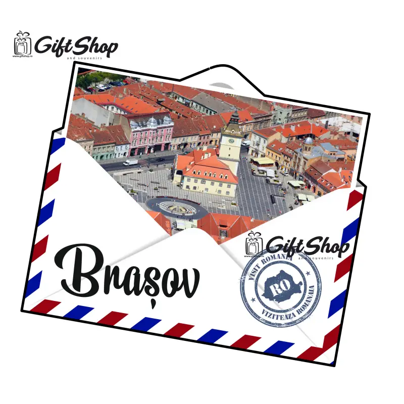 Brasov ,romania, plic, magnet frigider mgs132